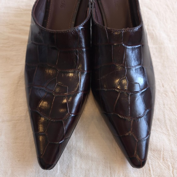 Madewell The Emilie Heeled Mule - Chocolate Raisin/ Size 7.5/ NY387 - Picture 2 of 7